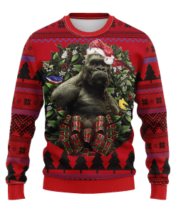 western gorilla king kong godzilla noel mc ugly christmas sweatshirt 1 UW212