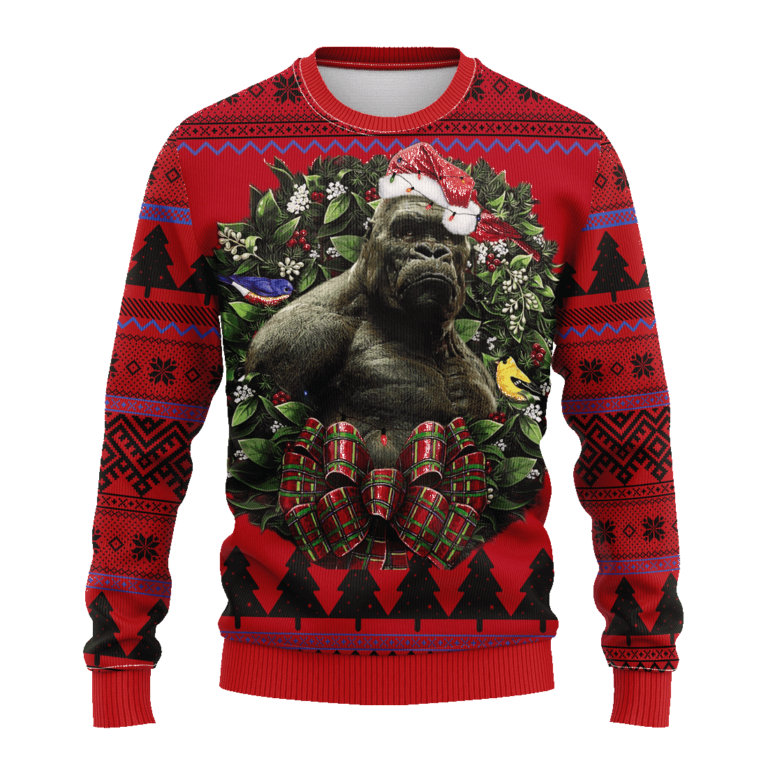 Western Gorilla King Kong Godzilla Noel Mc Ugly Christmas Sweatshirt