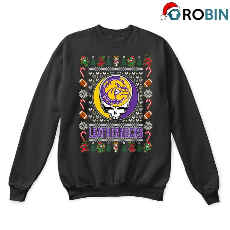 Western Illinois Leathernecks X Grateful Dead Christmas Ugly Sweatshirt