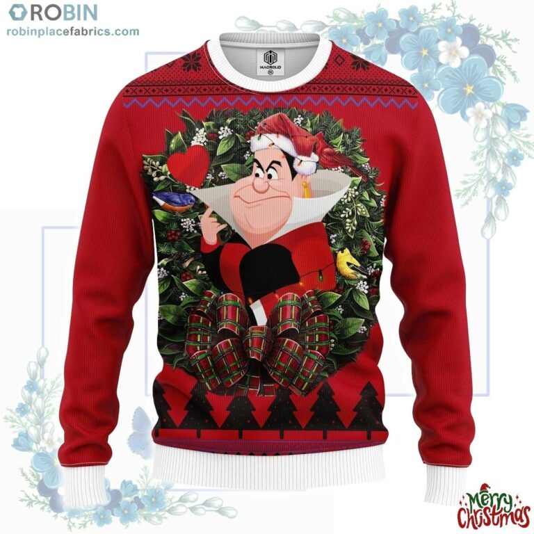 White Rabbit Queen Alice In Wonderland Noel Mc Ugly Christmas Sweater