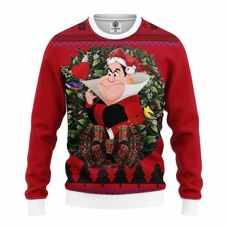 White Rabbit Queen Alice In Wonderland Noel Mc Ugly Christmas Sweatshirt