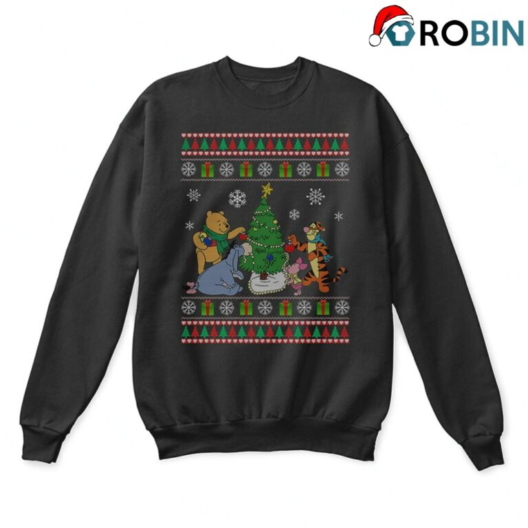 Winnie The Pooh Christmas Tree Ugly Christmas Sweatshirt