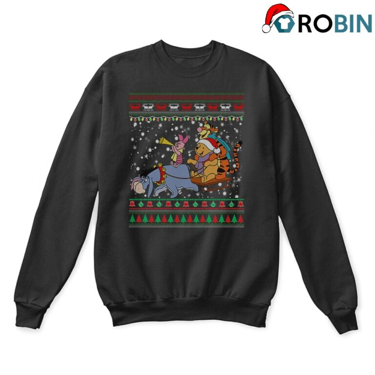 Winnie The Pooh Dashing Through The Snow Ugly Christmas Sweatshirt