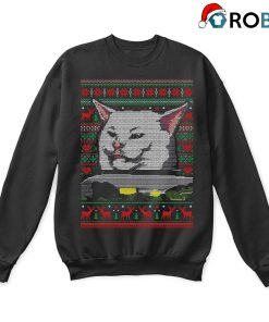 Woman Yelling At A Cat Meme Smudge The Cat Christmas Ugly Sweatshirts