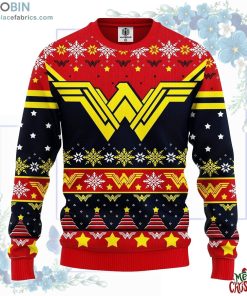 wonder woman red yellow ugly christmas sweater 18 DqRBi