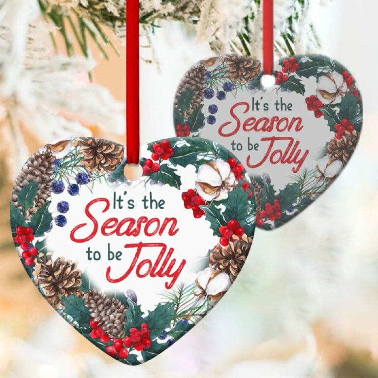 Wreath Heart Ornament It?s The Season To Be Jolly