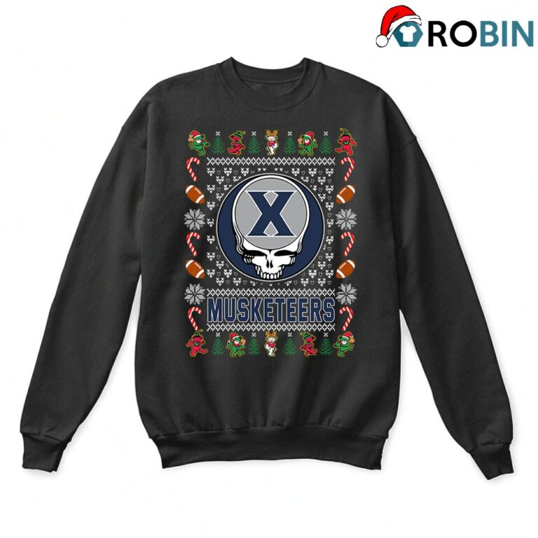 Xavier Musketeers X Grateful Dead Ugly Christmas Sweatshirt