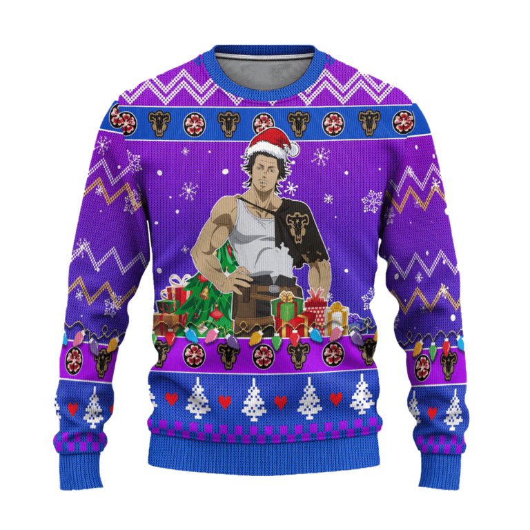 Yami Sukehiro Anime Ugly Christmas Sweatshirt Black Clover Xmas Gift