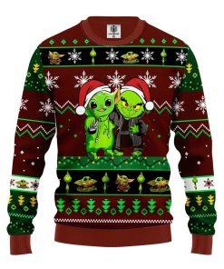 yoda and grinch ugly christmas sweater brown green 1 optzrj