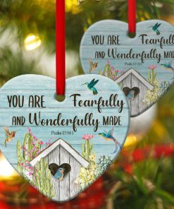 You Are Fearfully And Wonderfully Made Humming Bird Heart Ornament You Are Fearfully And Wonderfully Made Humming Bird Heart Ornament