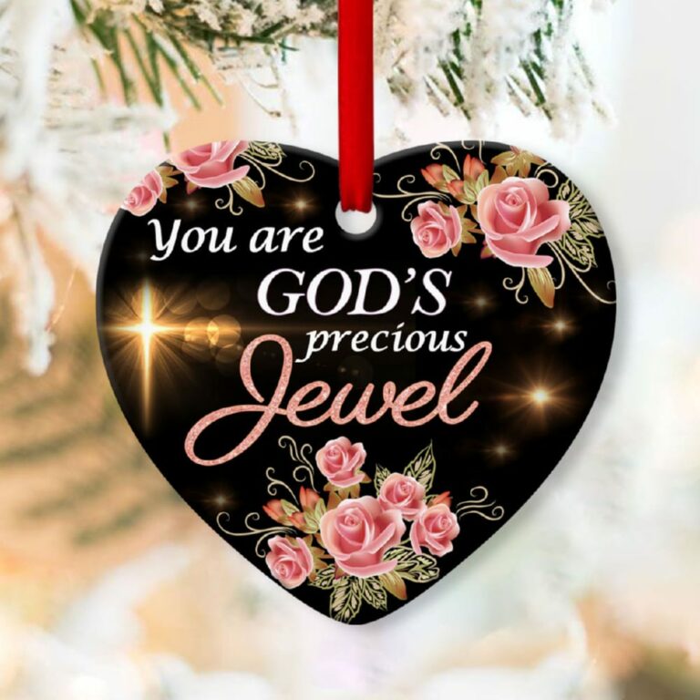 You Are God?s Precious Jewel Adorable Roses Heart Ornament