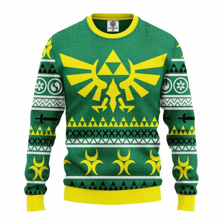 Zelda Green Yellow Ugly Christmas Sweatshirt