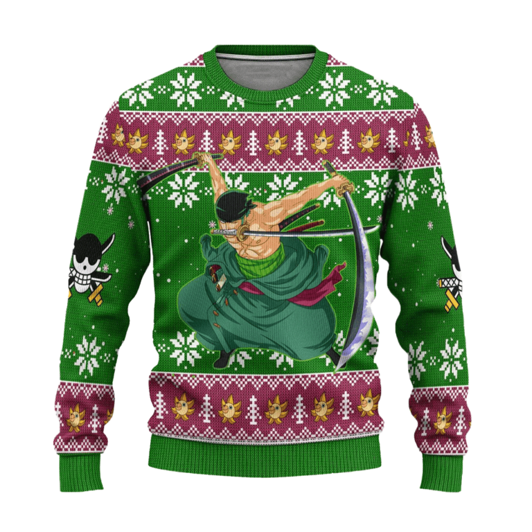 Zoro One Piece Anime Ugly Christmas Sweater Xmas Gift