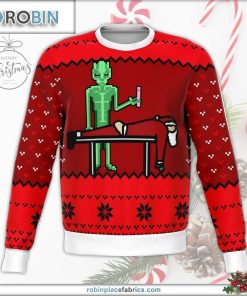 alien and santa dildo funny ugly sweater 152 0UTp2