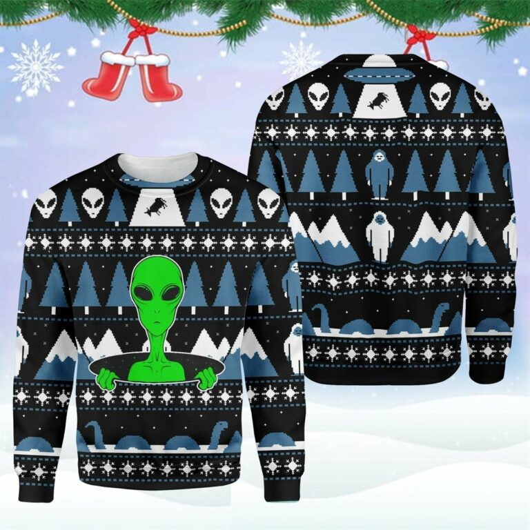 Alien Christmas Ugly Sweatshirt, Sweater
