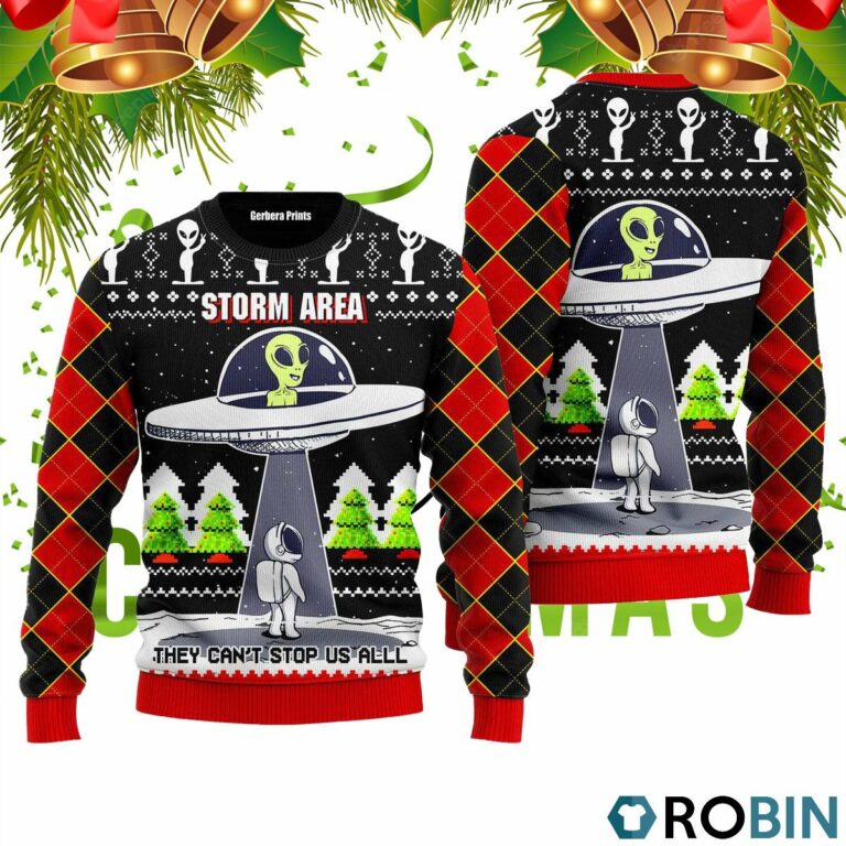Alien Stop Area Ugly Christmas Sweater RB4454
