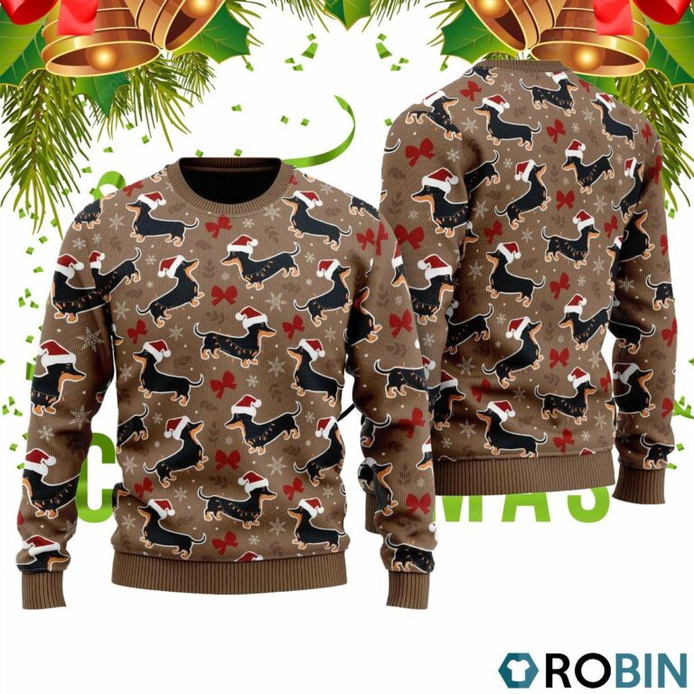 All I Want For Christmas Is A Dachshund 3D Print Ugly Christmas Sweater RB2045