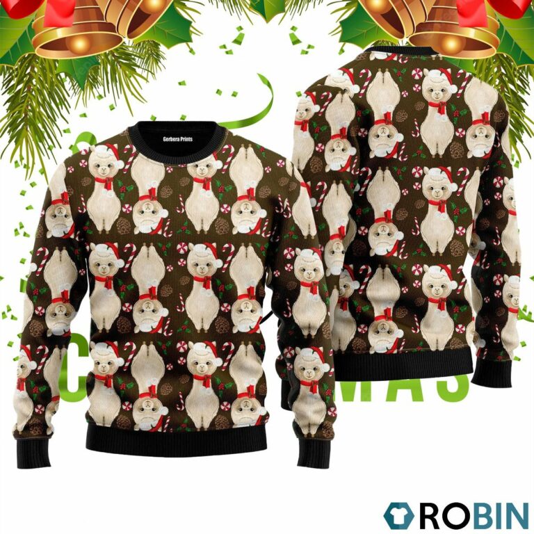 All I Want For Christmas Is A Llama Pattern Ugly Christmas Sweater RB2234