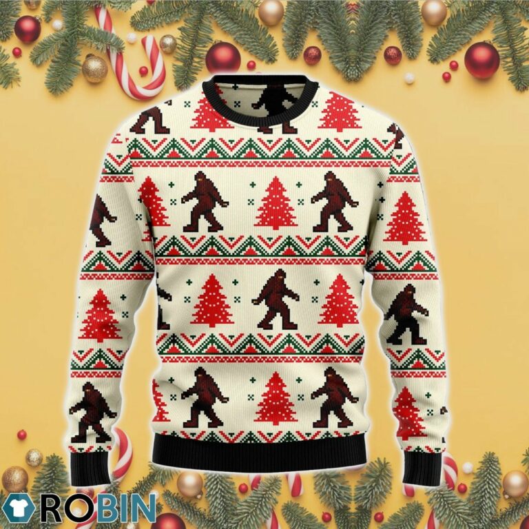 Amazing Bigfoot 3D Print Ugly Christmas Sweater RB3907
