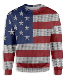 American Flag All Over Print Ugly Sweatshirt, Sweater
