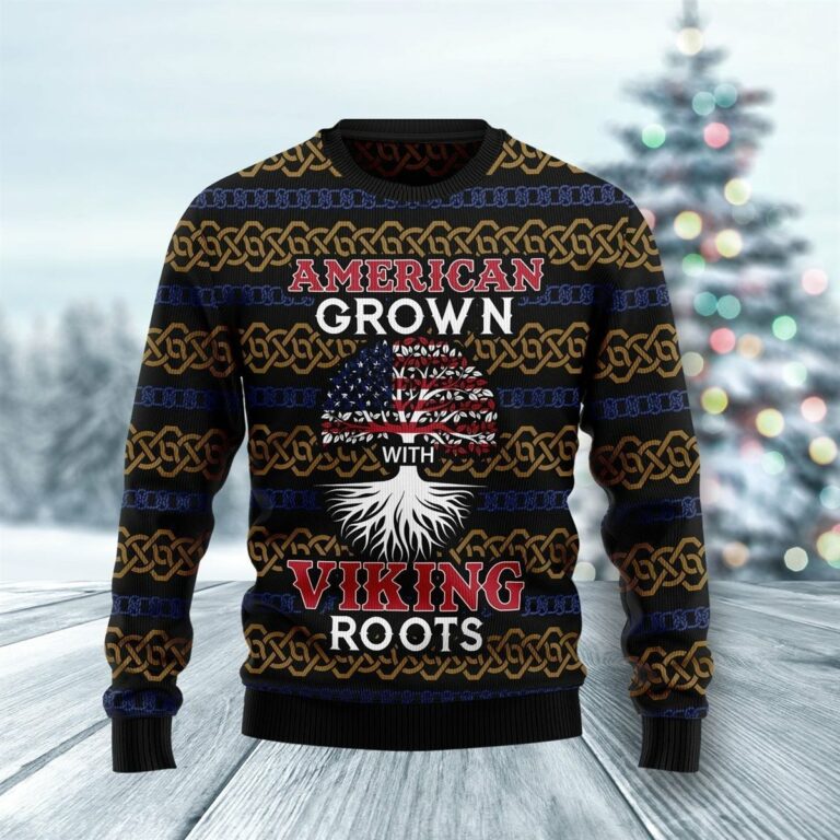 American Grown With Viking Roots Ugly Sweatshirt, Sweater