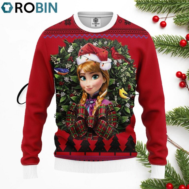 Anna Frozen Princess Noel Merry Christmas Ugly Christmas Sweater