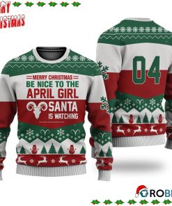 April Girl All Merry Christmas Be Nice Ugly Sweatshirt, Sweater April Girl All Merry Christmas Be Nice Ugly Sweatshirt, Sweater