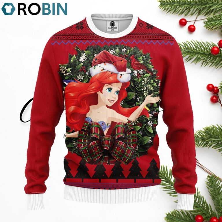 Ariel The Little Mermaid Noel Merry Christmas Ugly Christmas Sweater