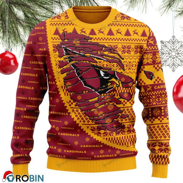 Arizona Cardinals 3D Print Football Ugly Christmas Sweater, Sweatshirt