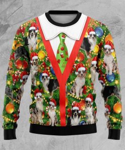 Australian Shepherd Xmas Pine Ugly Sweatshirt, Sweater