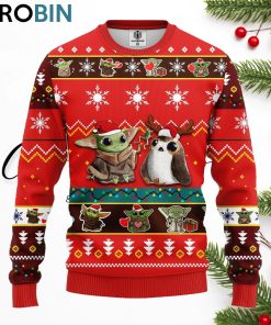 baby yoda ugly christmas sweatshirt red 1 egaprl