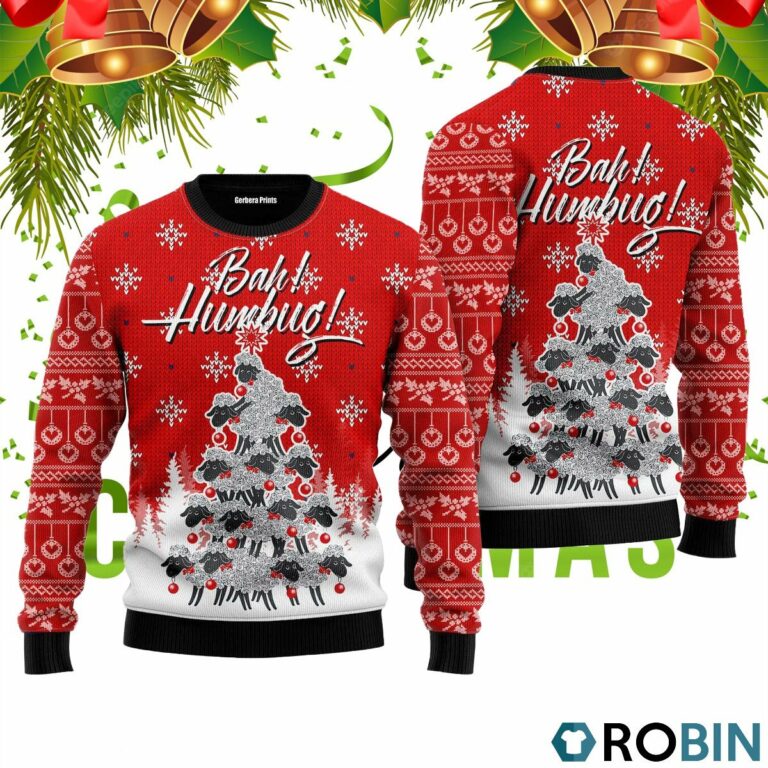Bah Humbug Sheep Xmas 3D Print Ugly Christmas Sweater RB4325