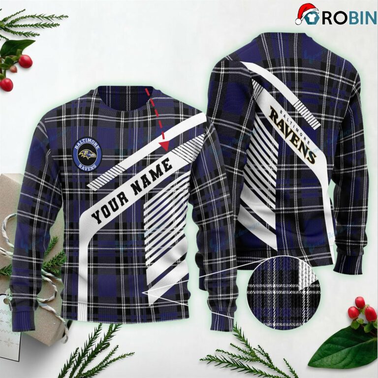 Baltimore Ravens Personalized Ugly Christmas Sweater, Sweatshirt BG14