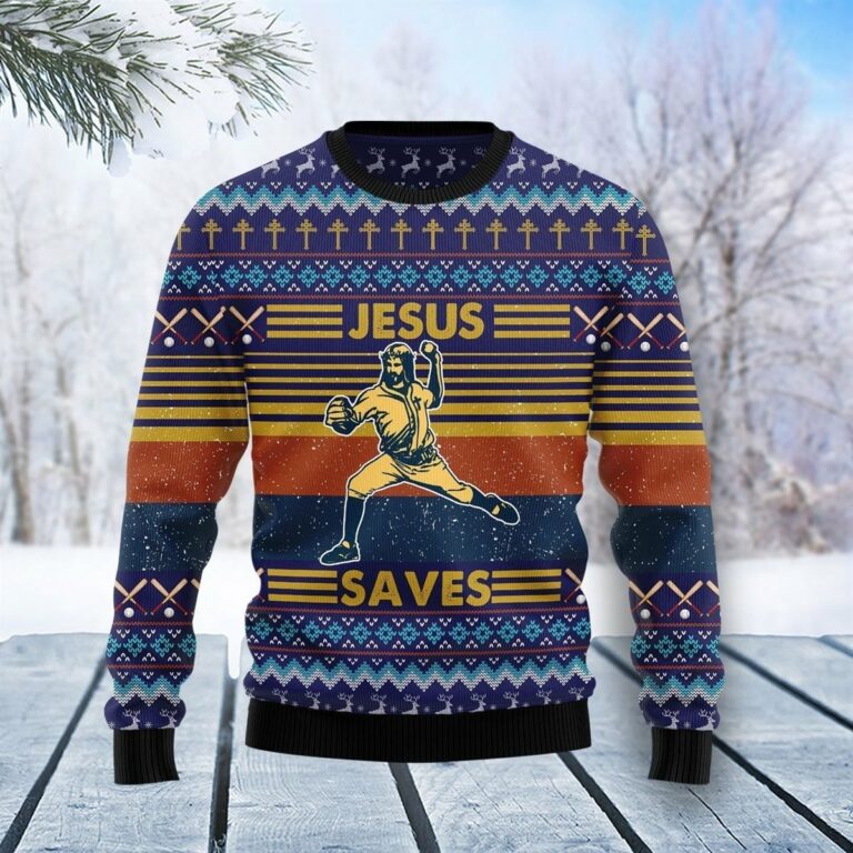 Baseball Jesus Save Ugly Sweatshirt, Sweater