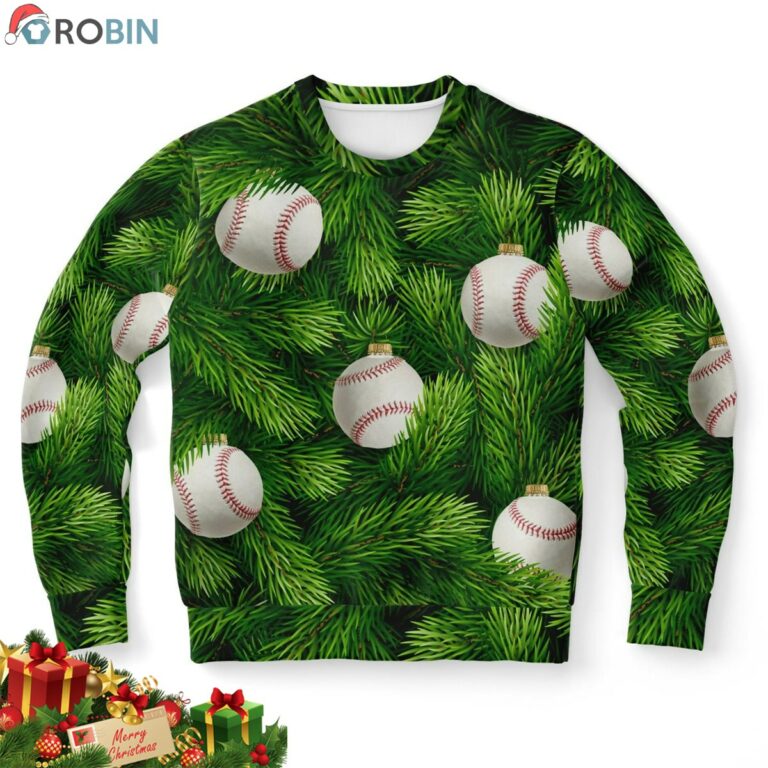 Baseball Tree Ugly Christmas Sweatshirt, Sweater