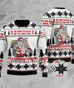 Be Kind To Cats Christmas Ugly Sweatshirt, Sweater