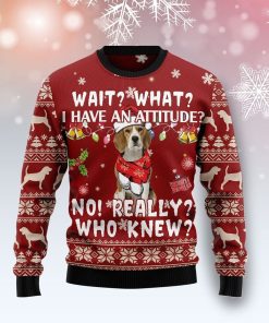 Beagle Attitude Christmas Ugly Sweatshirt, Sweater