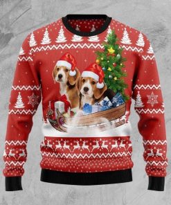 Beagle Dashing Christmas Ugly Sweatshirt, Sweater