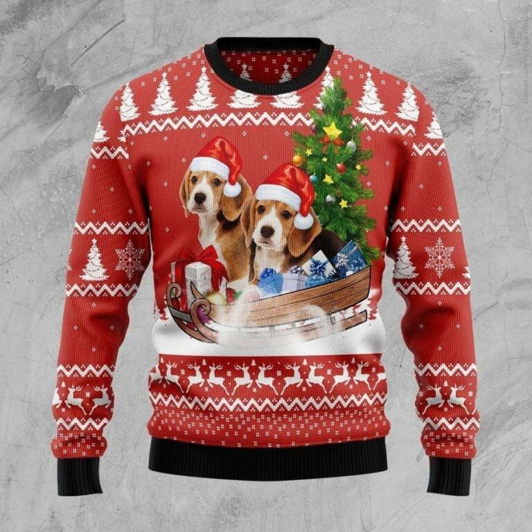 Beagle Dashing Christmas Ugly Sweatshirt, Sweater
