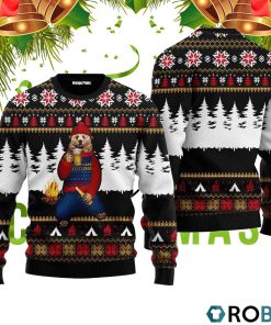 Bear Campfire Ugly Christmas Sweater RB2008 Bear Campfire Ugly Christmas Sweater RB2008