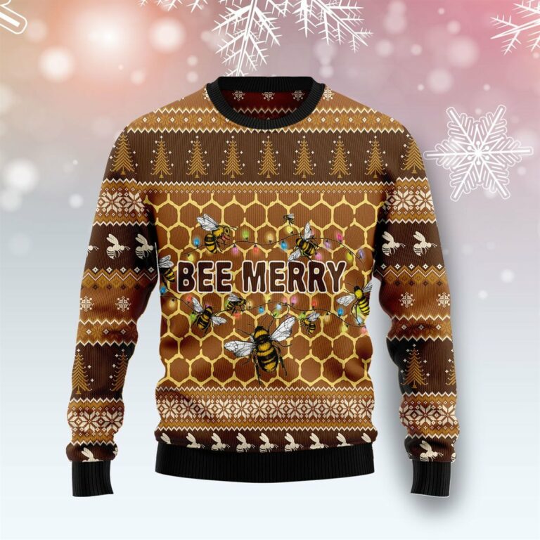 Bee Merry Christmas Ugly Sweatshirt, Sweater