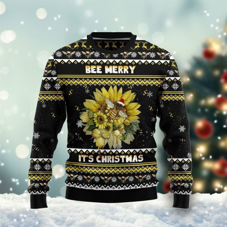 Bee Merry Its Time Christmas Ugly Sweatshirt, Sweater