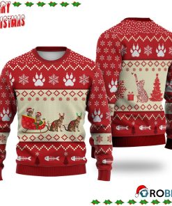 Bengal Cat Reindeer Christmas Ugly Sweatshirt, Sweater