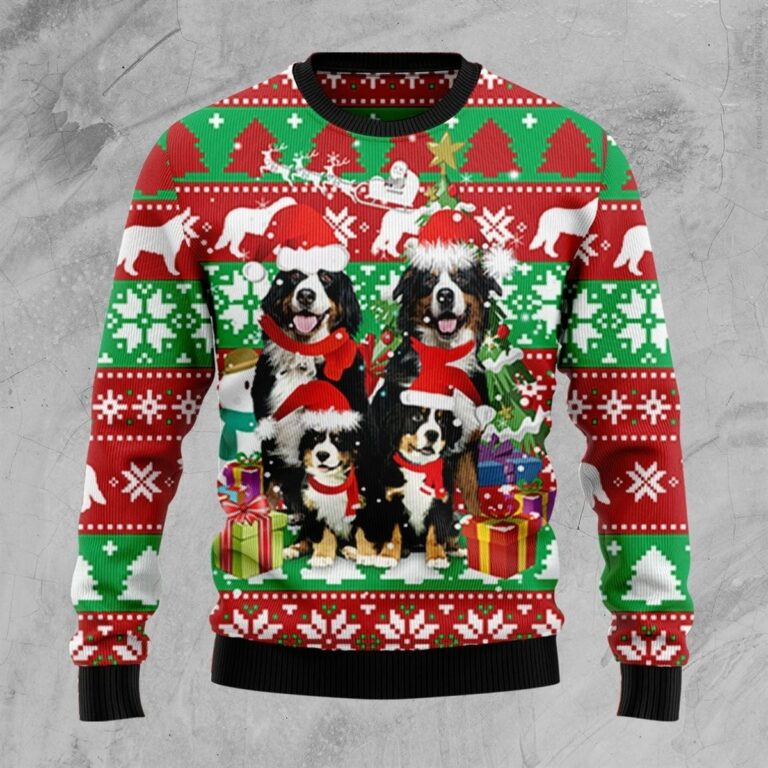 Bernese Mountain Dog Family Christmas Ugly Sweatshirt, Sweater