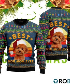 Best Poodle Dog Mom Ever 3D Print Ugly Christmas Sweater RB4903