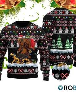 Big Foot & Dog 3D Print Ugly Christmas Sweater RB4439