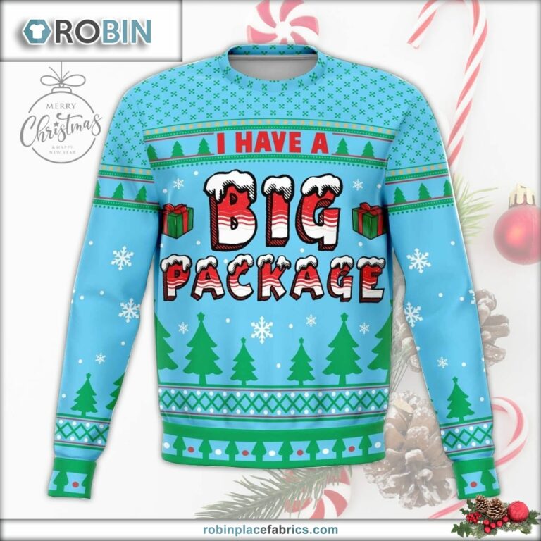 Big Package Naughty Meme Holiday Ugly Christmas Sweater