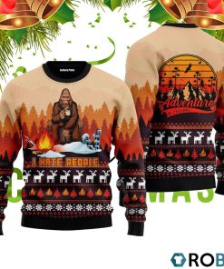 Bigfoot I Hate People Camping 3D Print Ugly Christmas Sweater RB4322