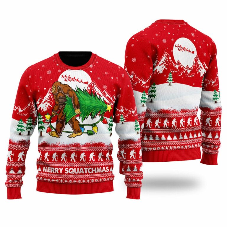 Bigfoot Mery Squatchmas Christmas Ugly Sweatshirt, Sweater