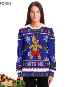Bite me Gingerbread Ugly Christmas Sweater Bite me Gingerbread Ugly Christmas Sweater